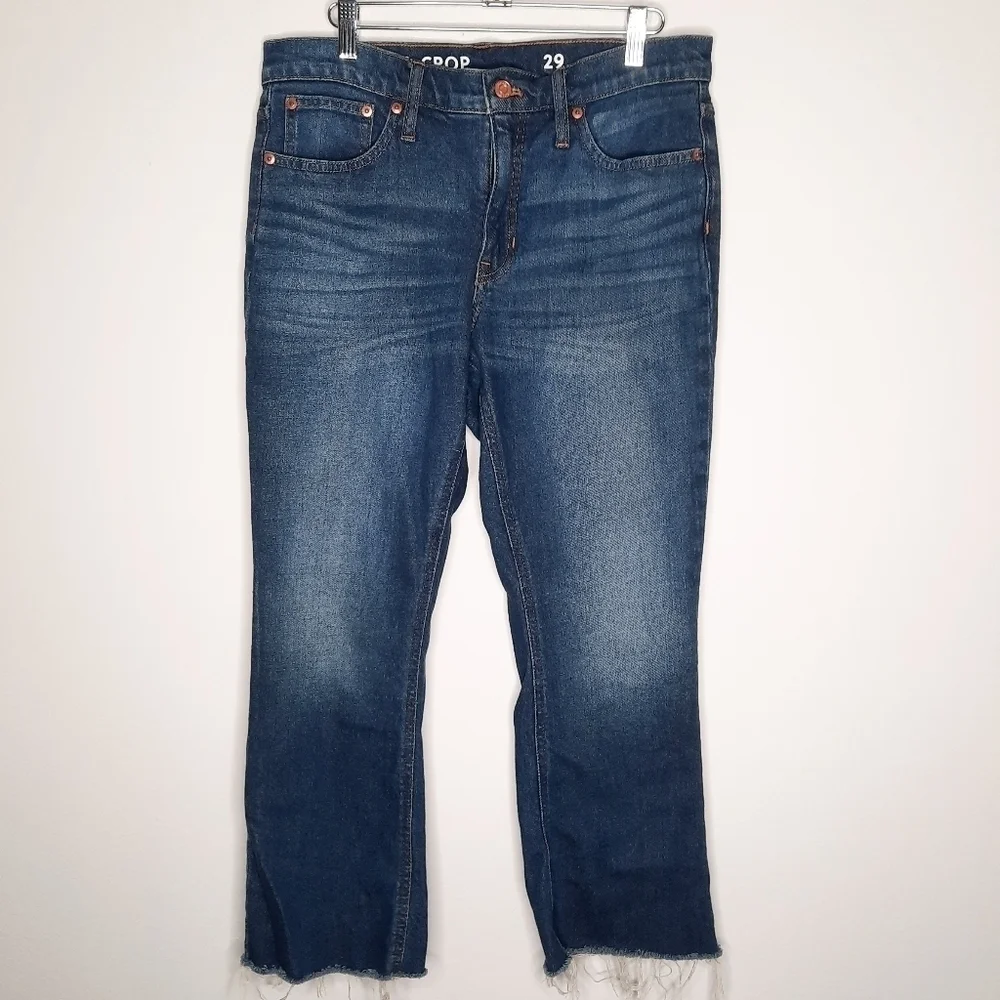 J. Crew Re-Imagined Lantern Wash Demi-Boot  Raw Hem Crop Jeans